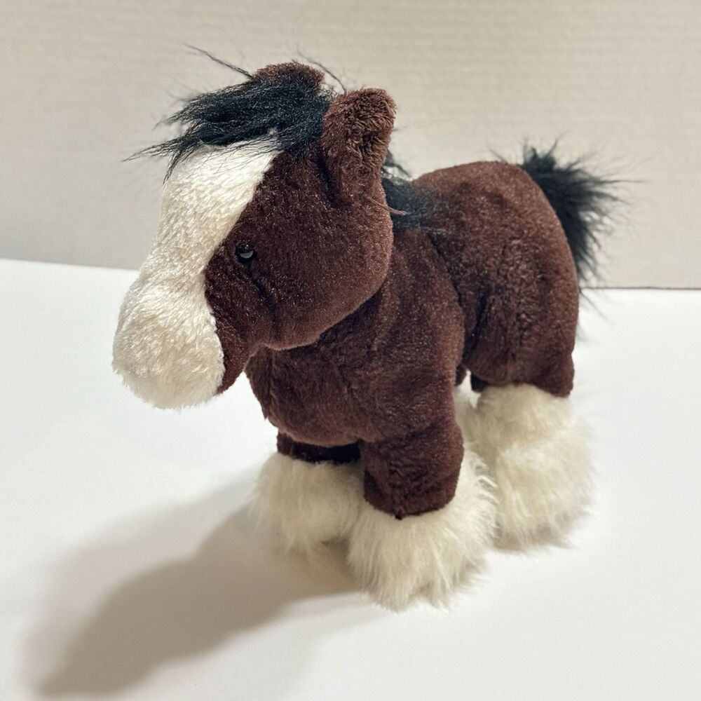 Ganz Webkinz Brown Clydesdale Horse Plush Stuffed Animal Toy